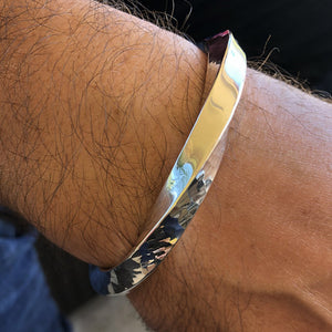 LYONS Bracelet - Heavy Hammered Twisted Sterling Silver Cuff Bracelet