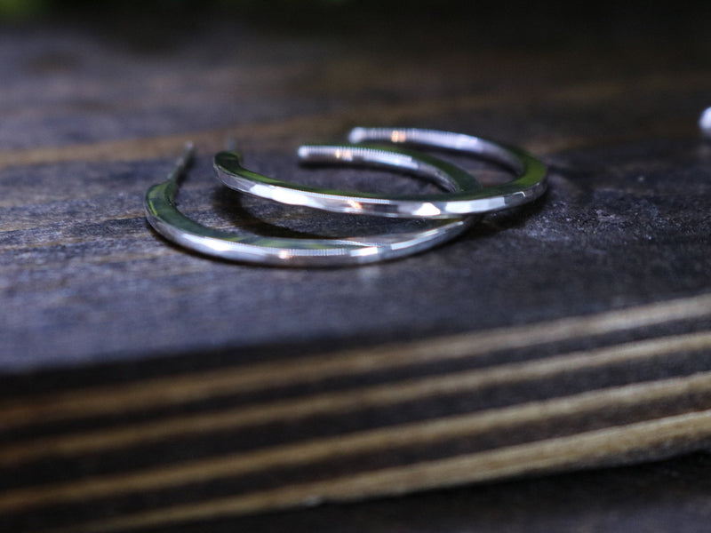 DIANA Earrings - Sterling Silver Hoop Earrings, 7/8" (22mm) diameter
