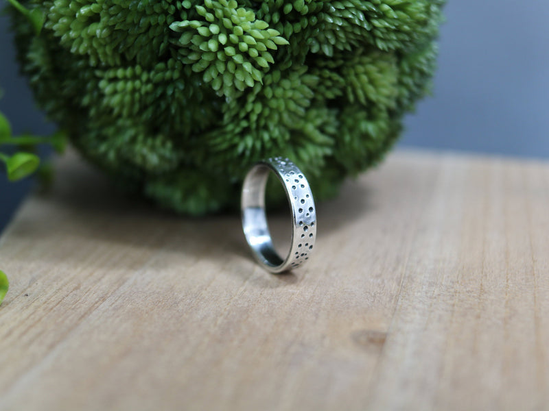 SKYLAR Ring - Textured Sterling Silver Ring, 5mm wide, Every Day Ring