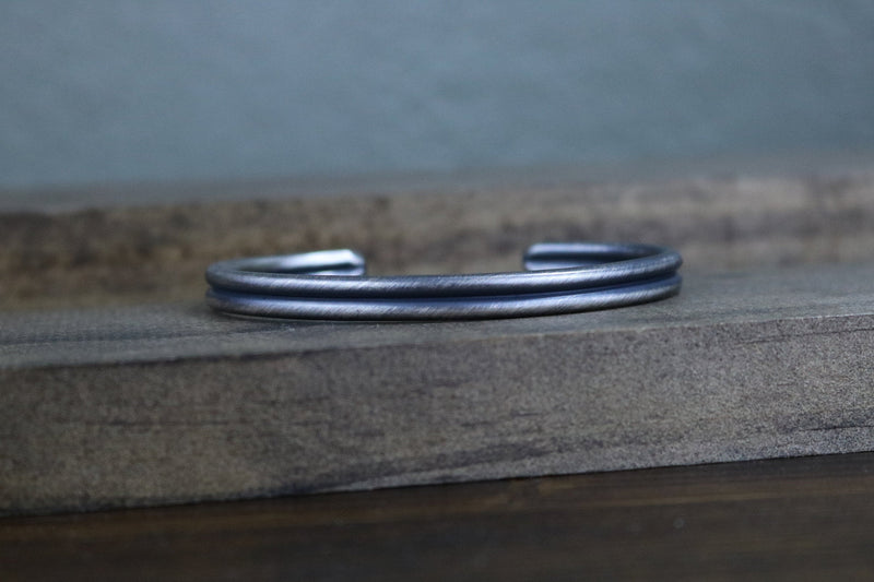 BRYSON Bracelet - Oxidized Sterling Silver Double Bar Bracelet