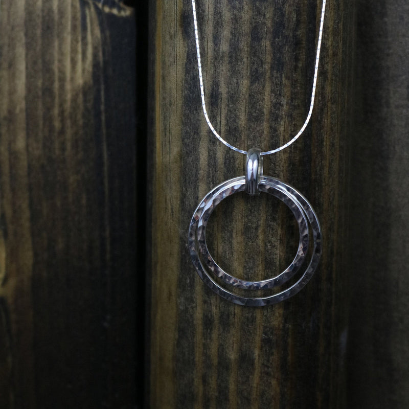 MERIDIAN Concentric Circles Sterling Silver Circles Pendant