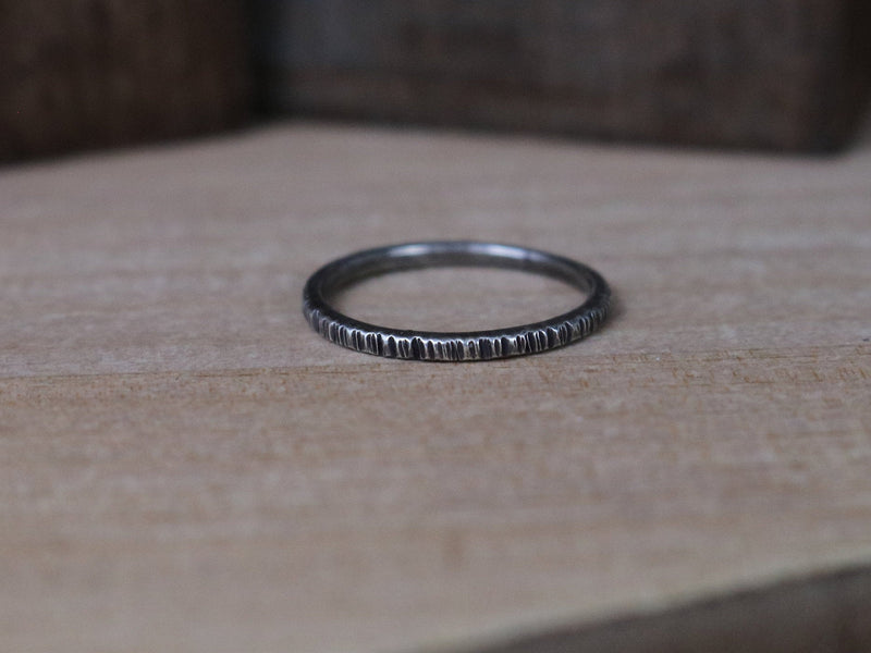 RIVER Ring - Hammered Oxidized Sterling Silver Midi Ring, Minimal Ring