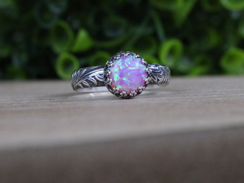 FLEUR Ring - Bubblegum Pink Opal Solitaire Ring