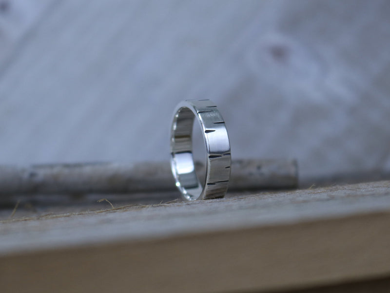 GREY Ring - Distressed Sterling Silver Ring, 5mm wide, Every Day Ring