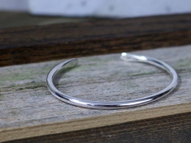 SAILOR Bracelet - Minimal Sterling Silver Cuff Bracelet, 3 mm wide, Bright Polished Finish