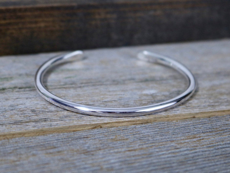 SAILOR Bracelet - Minimal Sterling Silver Cuff Bracelet, 3 mm wide, Bright Polished Finish