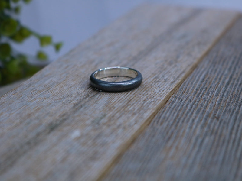 PLATO Ring - Oxidized Sterling Silver Ring, Half Round Profile, 4mm wide