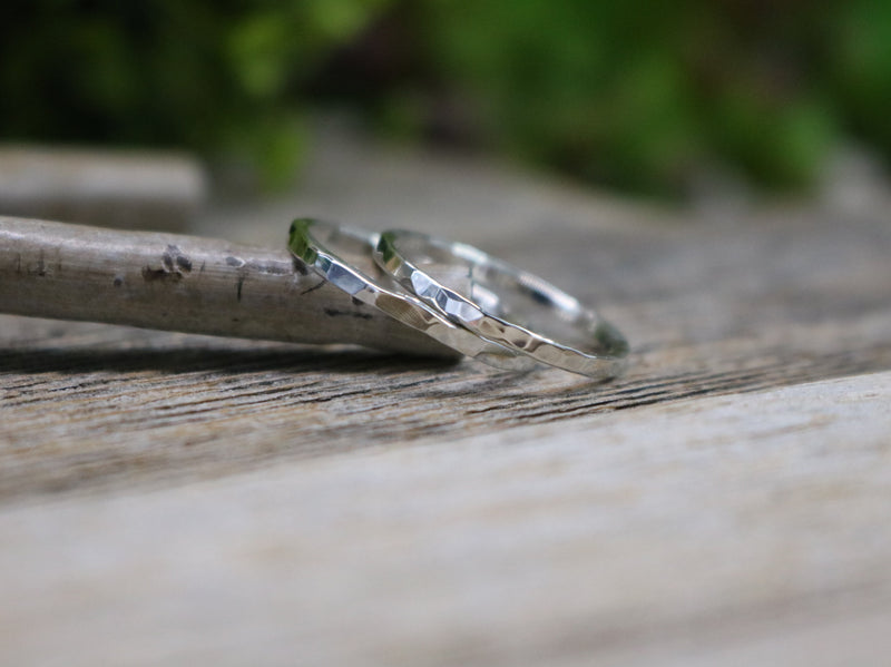 SELINA Ring - Hammered Sterling Silver Stacking Ring, Minimal Ring