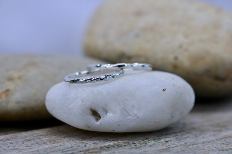 DANICA Ring - Twisted Sterling Silver Midi Ring, Minimal Ring, Bright Polished