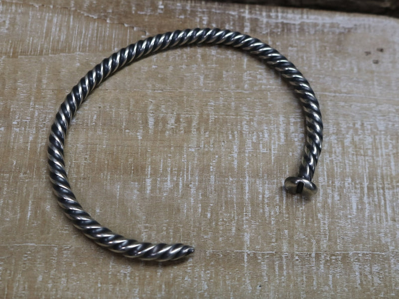 SCREW Bracelet - Oxidized Sterling Silver Screw Cuff Bracelet