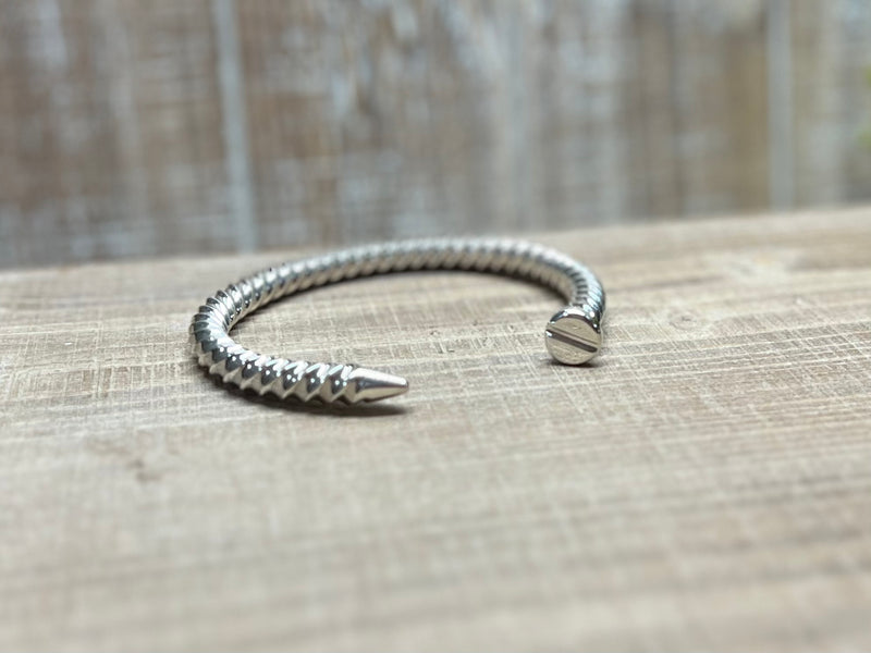 HEAVY SCREW Bracelet - Sterling Silver Heavy Screw Cuff Bracelet with Bright Polished Finish by Turner Duncan Jewelry Designs