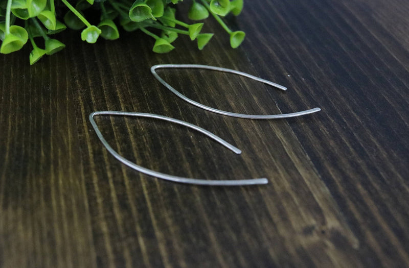 PHOEBE Earrings - Sterling Silver Wire Earrings, Open Hoop Earrings, Threader Earrings