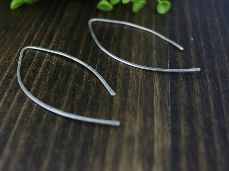 PHOEBE Earrings - Sterling Silver Wire Earrings, Open Hoop Earrings, Threader Earrings