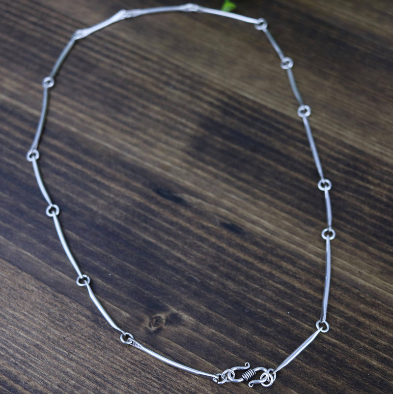 GABBY Necklace - Hammered Sterling Silver Link Necklace