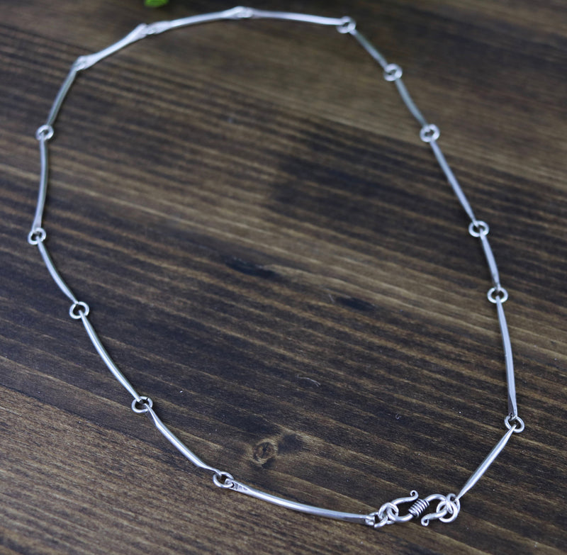 GABBY Necklace - Hammered Sterling Silver Link Necklace