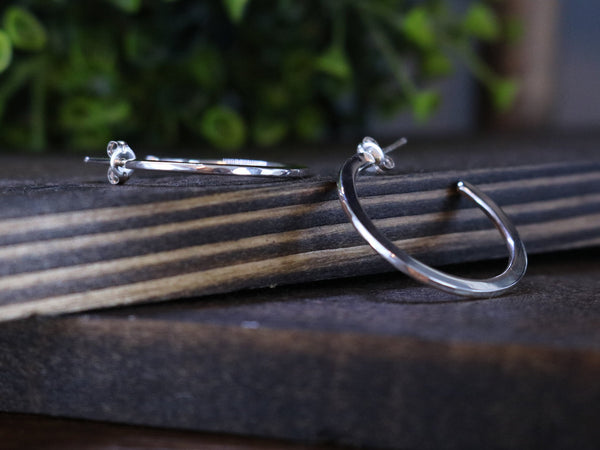 DIANA Earrings - Sterling Silver Hoop Earrings, 7/8" (22mm) diameter