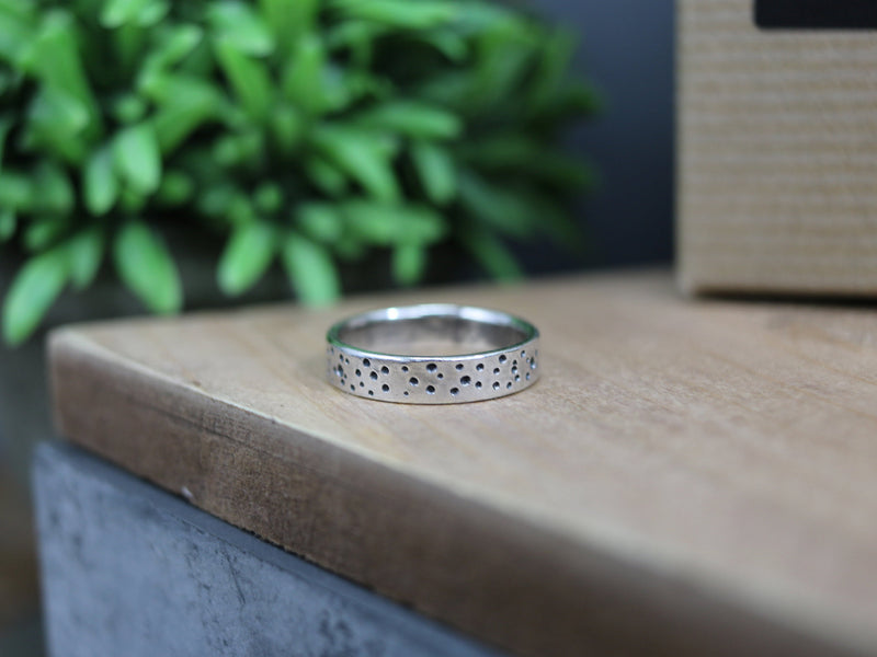 SKYLAR Ring - Textured Sterling Silver Ring, 5mm wide, Every Day Ring