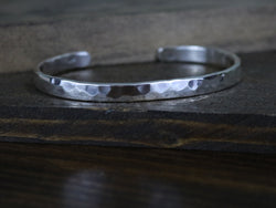 GUDERIAN Cuff Bracelet - Bright Polished Hammered Sterling Silver Cuff Bracelet