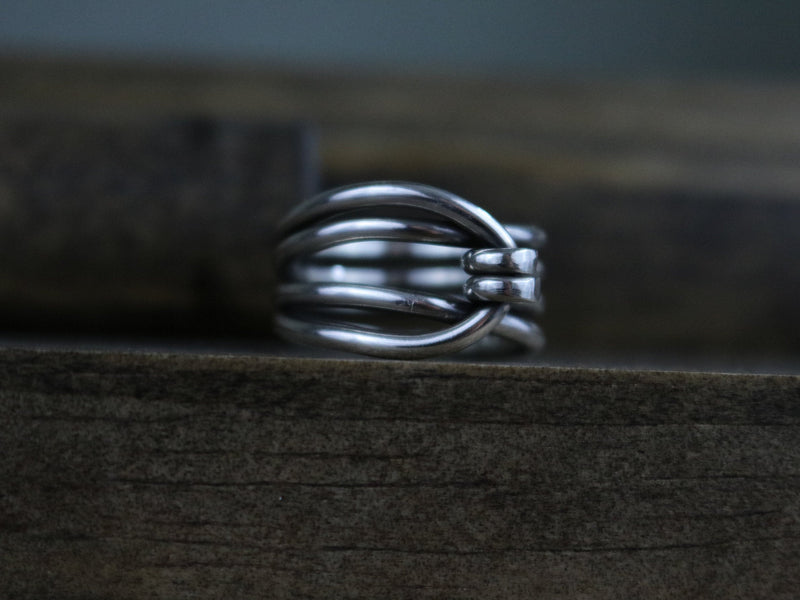 JEZZIE Ring - Bright Polished Wireform Sterling Silver Ring