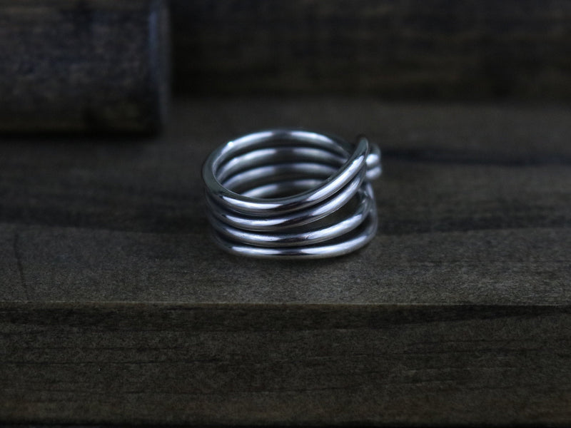 JEZZIE Ring - Bright Polished Wireform Sterling Silver Ring
