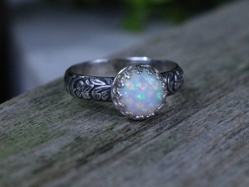 Opal Ring Certified 8.00 Ratti / 7.00 Carat German Silver Plated White Opal  Fire Ring Astrological Gemstone Silver Ring for Women and Men