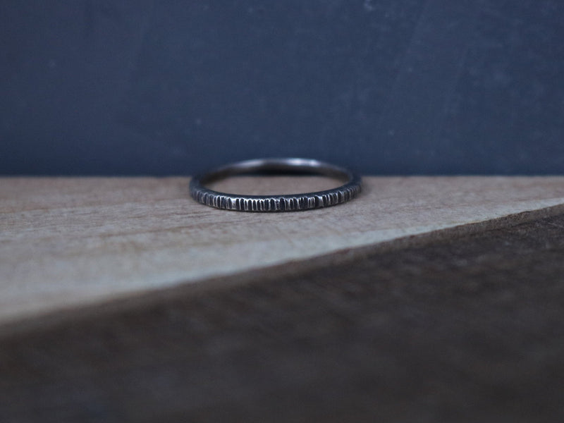 RIVER Ring - Hammered Oxidized Sterling Silver Midi Ring, Minimal Ring