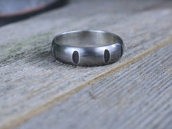 SULLIVAN Ring -  Oxidized Sterling Silver Low Dome Ring, 6mm wide, Half-Round Band, Wedding Band