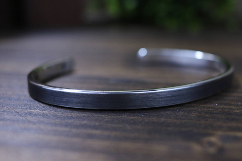 ALEX Bracelet - Brushed Oxidized Sterling Silver Cuff Bracelet
