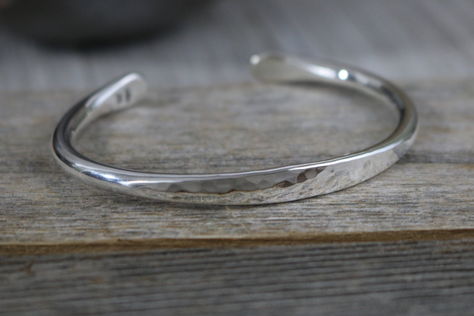 Silver Hammered Cuff Bracelet by RRL on Sale