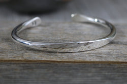 NMW Bracelet - Hammered Sterling Silver Signet Cuff Bracelet