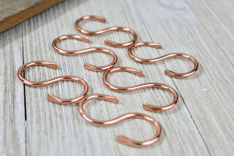 Solid Copper S-Hooks, Utility Hooks, 2 long – Turner Duncan Jewelry Designs