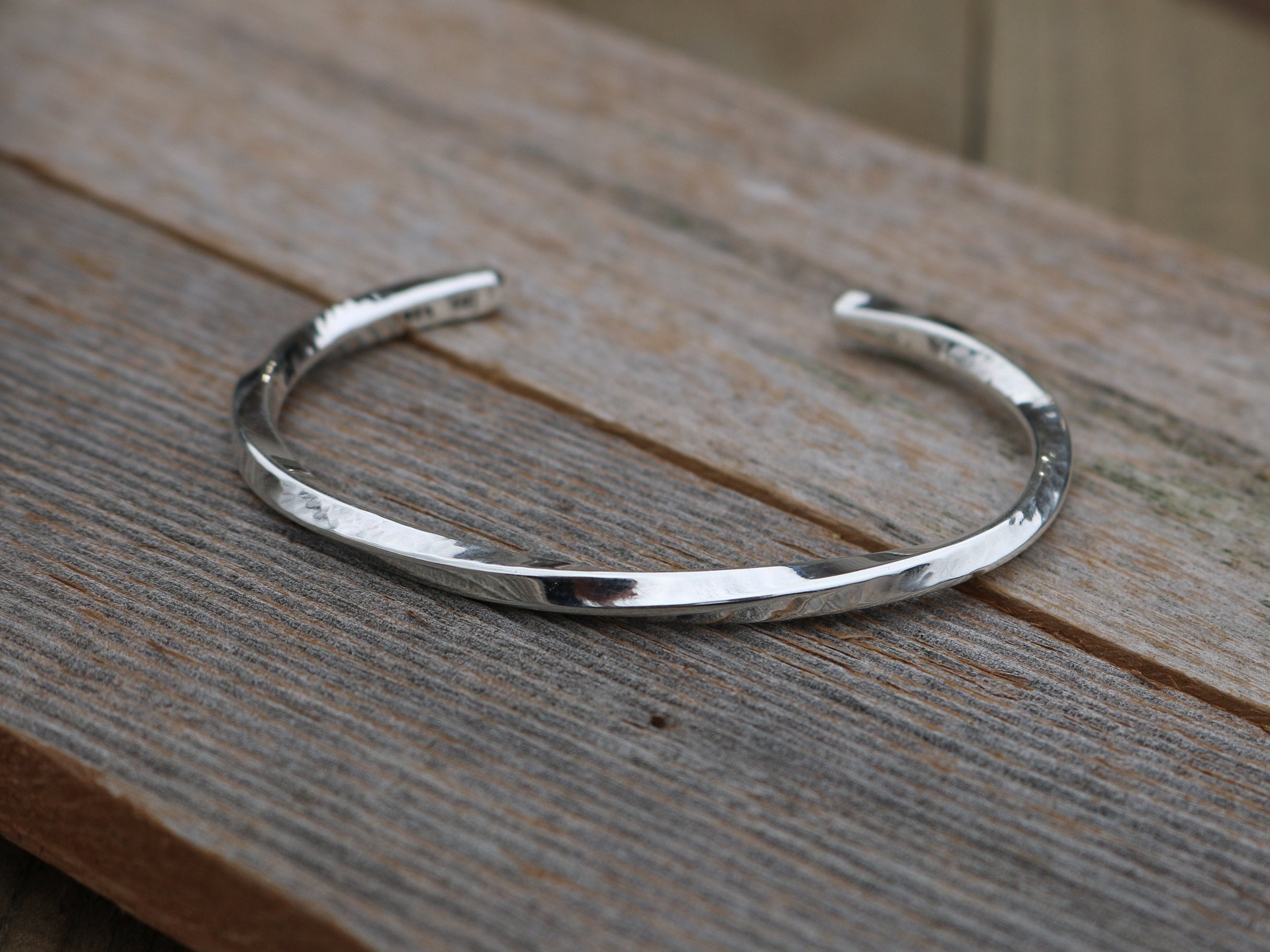 JENNINGS Bracelet - Hammered Twisted Sterling Silver Cuff Bracelet, Br ...