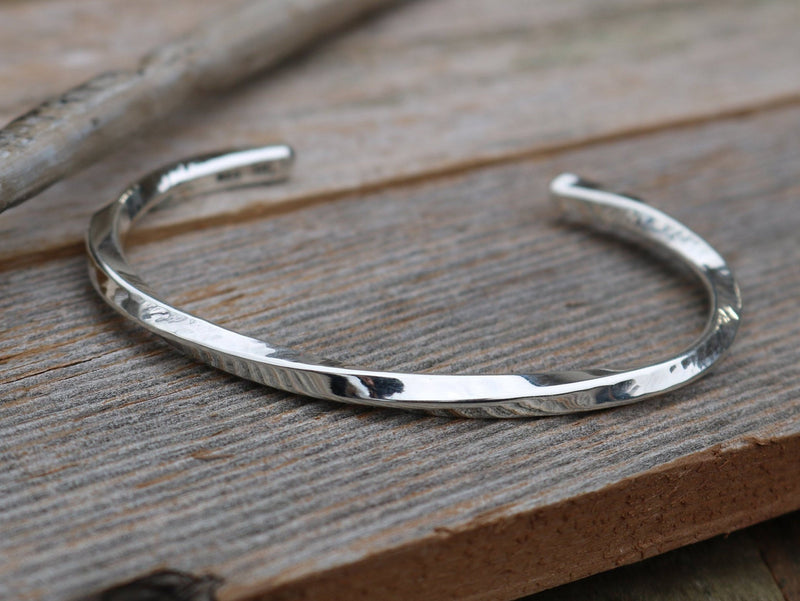 JENNINGS Bracelet - Hammered Twisted Sterling Silver Cuff Bracelet, Br –  Turner Duncan Jewelry Designs
