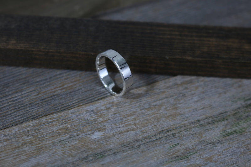 GREY Ring - Distressed Sterling Silver Ring, 5mm wide, Every Day Ring