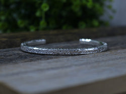 COLTON Bracelet - Hammered Sterling Silver Cuff Bracelet with Bright Polished Finish