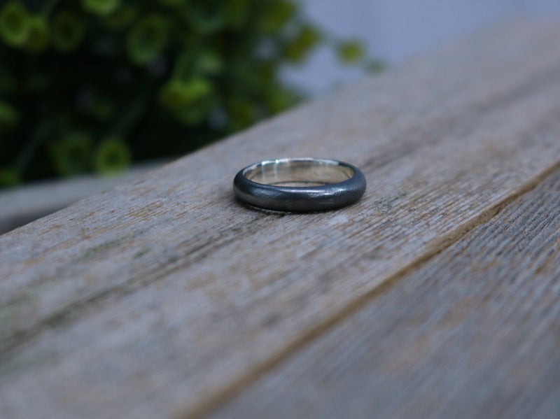 PLATO Ring - Oxidized Sterling Silver Ring, Half Round Profile, 4mm wide