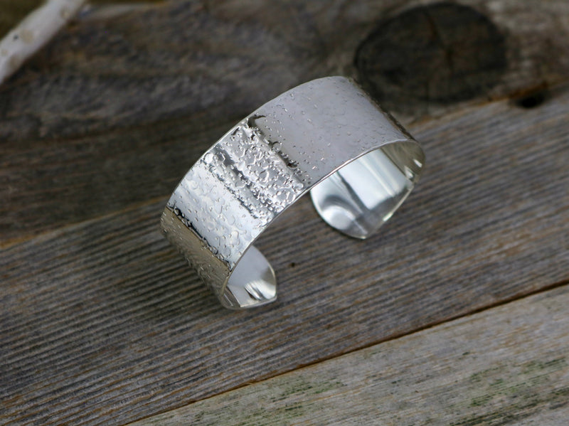 SOPHIE Cuff - Hammered Sterling Silver Cuff Bracelet, Bright Polished Finish