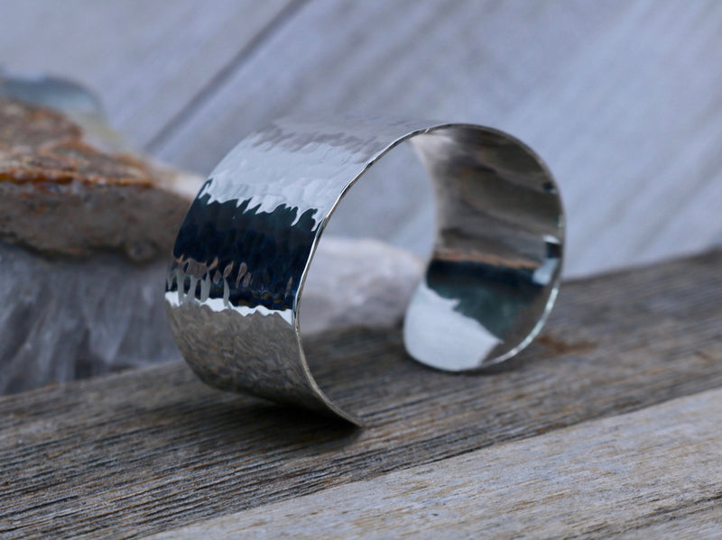 KYLIE Cuff - Hammered Sterling Silver Cuff Bracelet