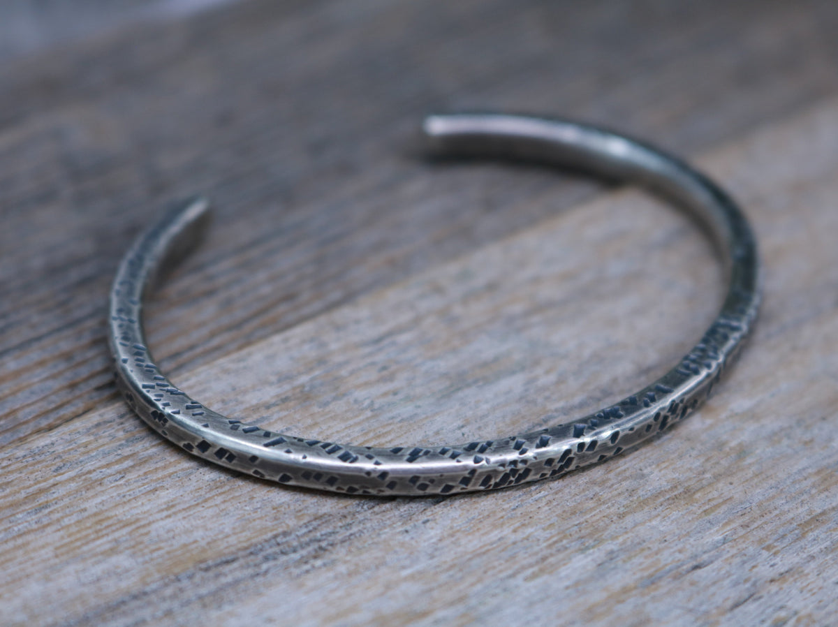 ABEL Bracelet - Brushed Oxidized Sterling Silver hot Mobius Twist Cuff Bracelet