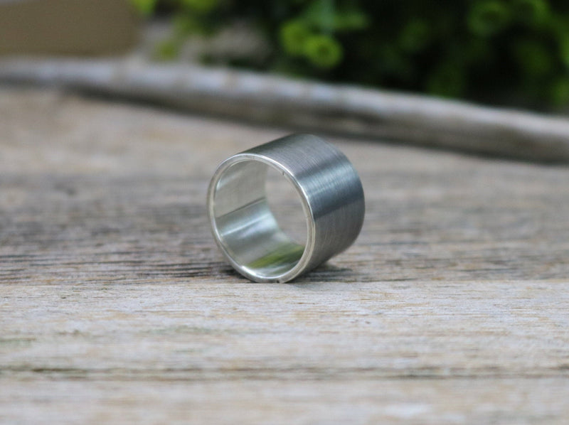 TESS Ring - Wide Oxidized Sterling Silver Ring, 14mm wide
