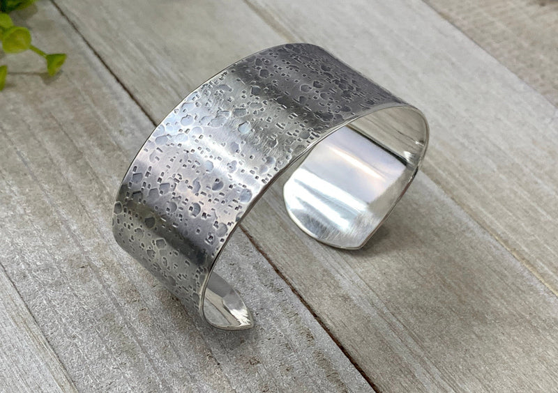 KELLY Cuff - Hammered Sterling Silver Cuff Bracelet, Oxidized Finish