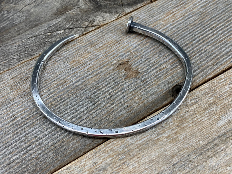 NAILED Bracelet - Oxidized Sterling Silver Nail Cuff Bracelet