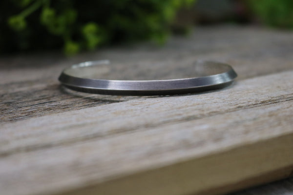 CANADA Bracelet - Sterling Silver Knife Edge Cuff Bracelet, Oxidized Finish