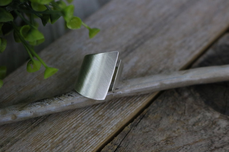 GRACIE Ring - Brushed Sterling Silver Adjustable Ring