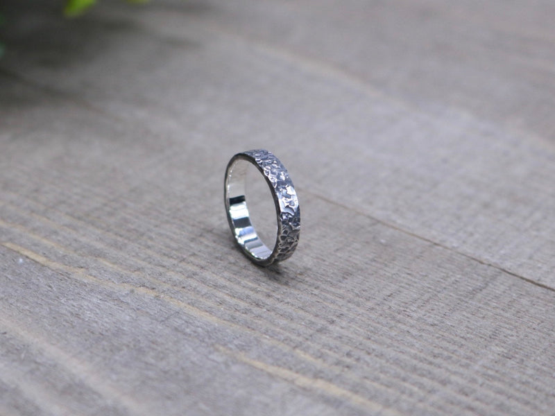 CHARLEY Ring - Distressed Sterling Silver Ring, 3.5 mm wide, Every Day Ring