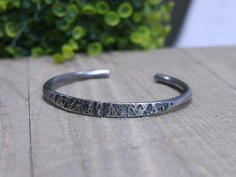 Wide Hammered Silver Cuff Bracelet, Boho Bracelet - Handcrafted Natural  Stone Jewelry & Unique Gifts - KVK Designs