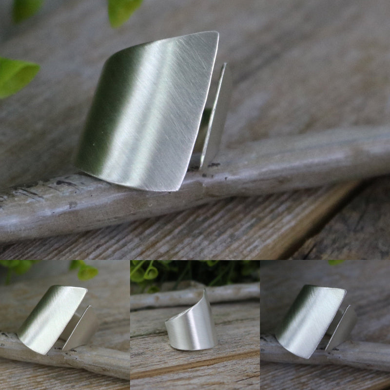 GRACIE Ring - Brushed Sterling Silver Adjustable Ring
