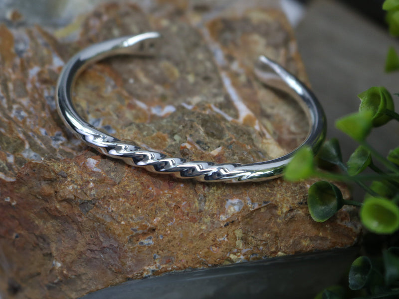 LAWSON Bracelet - Sterling Silver Cuff Bracelet with Twisted Accent