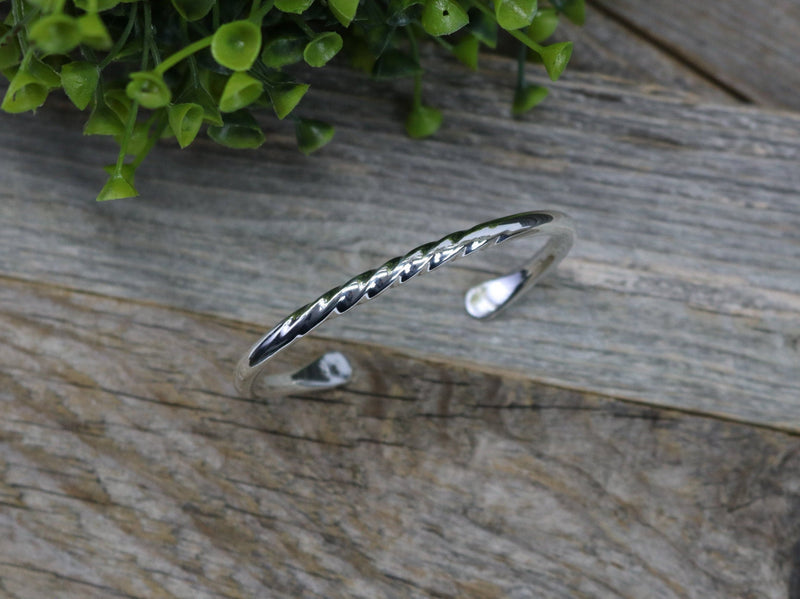 LAWSON Bracelet - Sterling Silver Cuff Bracelet with Twisted Accent